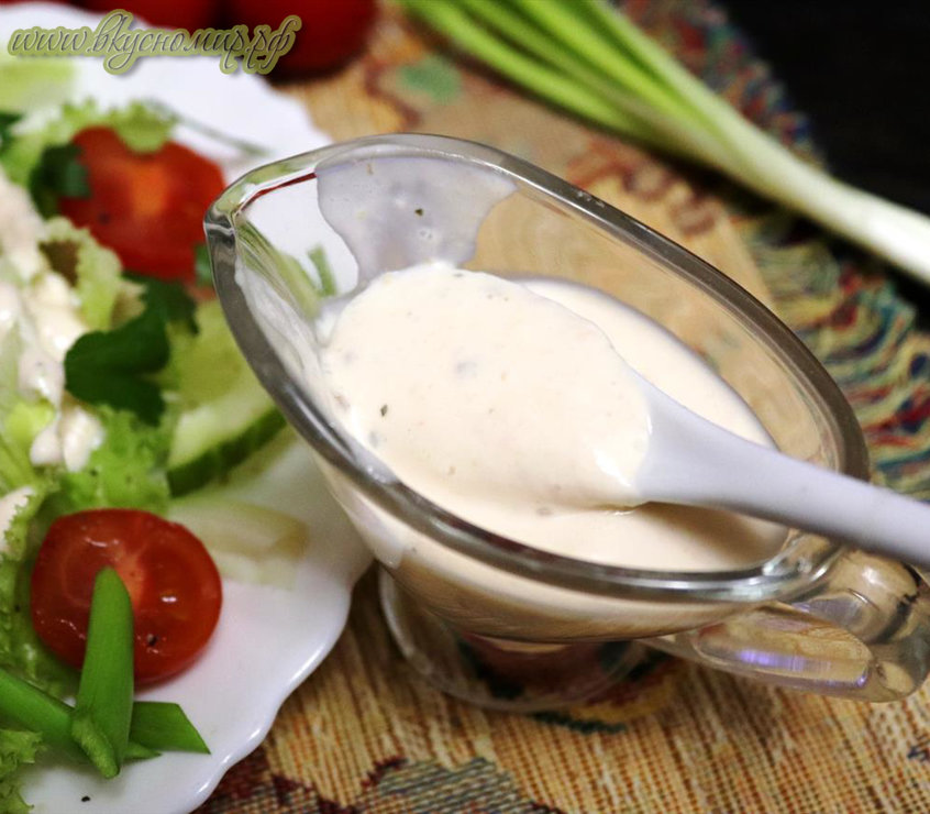 Творожный соус-заправка для салатов