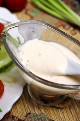 Творожный соус-заправка для салатов