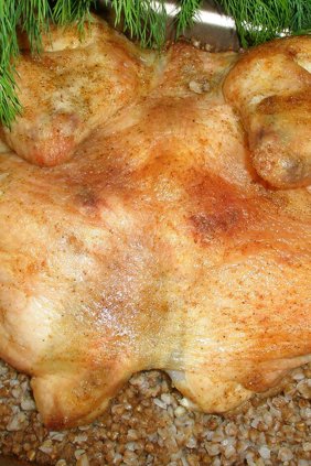 Курица с гречкой со специями в духовке
