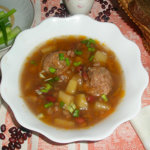 Суп из мясных фрикаделек с перловкой и рисом