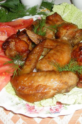 Куриные крылышки в медово-соевом маринаде