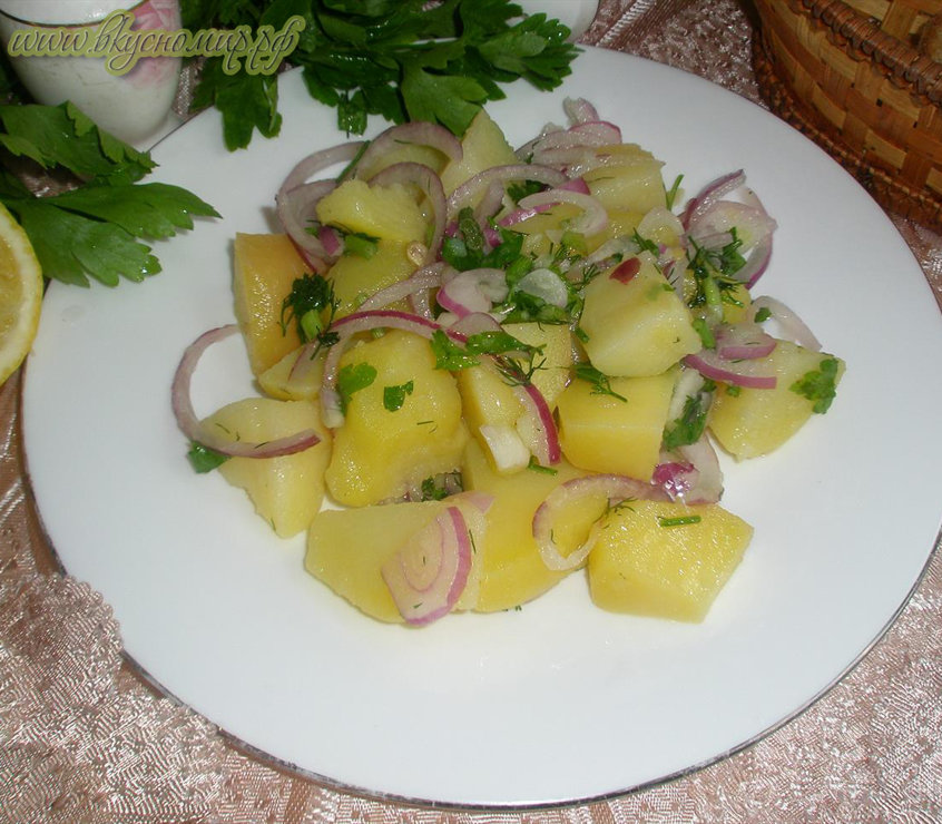 Постный картофельный салат
